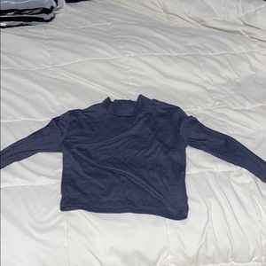 blue/gray mock neck